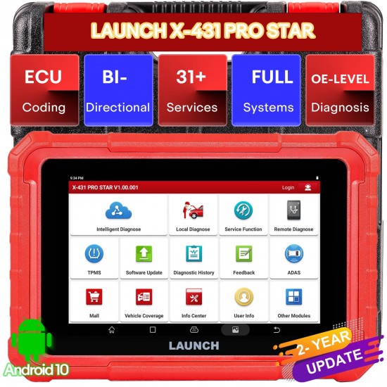 2024 Launch X431 PRO STAR Bidirectional Diagnostic Scanner Supports CAN FD DoIP 31 Service Functions ECU Coding upgrade of X431 V and Pro Elite